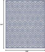 Nourison Home Versatile Denim Blue 9' x 12' Area Rug - Easy Clean, Non Shedding, Bed Room, Living Room, Dining Room, Kitchen (9' x 12')
