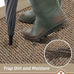 BEQHAUSE Indoor Door Mat 36" x 60", Dirt Trapper Door Mats Non-Slip Entryway Rugs Washable, Resist Dirt Absorbent Welcome Mat, Low Profile Floor Mats for Front Back Door and Entryway, Taupe