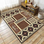 UNREASTO Western Area Rugs 4x6ft Vintage Country Southwestern Native Botanical Farmhouse Rug Floor Mats, Rustic Pine Cone Non-Slip Washable Throw Rugs for Hallway Living Room Bedroom Hardwood Floors