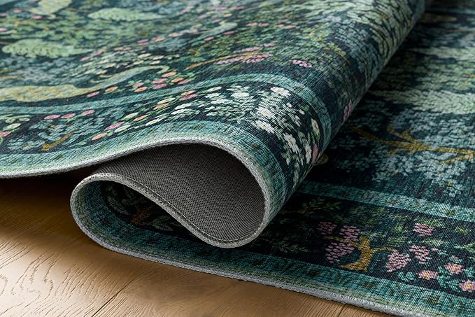 Loloi Rifle Paper Co. Canopy Collection CNP-05 Teal 2'-3" x 5' Accent Rug