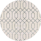 Unique Loom Marilyn Monroe Glam Collection Area Rug - Trellis (5' 3" Round, White Silver/ Silver)
