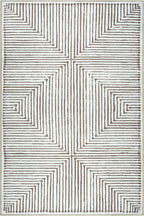 Bloom Rugs Washable Non-Slip 6' x 9' Rug - Brown Striped Area Rug for Living Room, Bedroom, Dining Room, and Kitchen - Exact Size: 6' x 9'