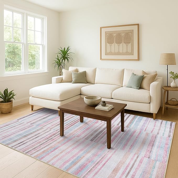 Oushak Rug, Turkish Vintage Floral Pastel Large Oversized Area Rugs for Living Room Dining Bedroom Kitchen Bathroom Nursery Runner Rugs (865MM, 2' x 3')