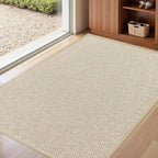 LEKEEPGO Door Mat 32"x47", Non Slip Door Mat Indoor Entrance, Rubber Backing Front Indoor Doormat Washable Absorbent Low-Profile Entryway Entry Resist Dirt Inside Door Mats, Khaki