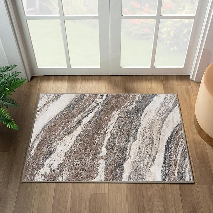 LUXE WEAVERS Lagos Collection 7983 Grey 2x3 Art Deco Area Rug
