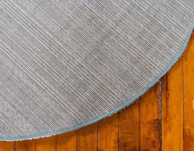 Unique Loom Solo Collection Area Rug - Calabasas (7' 10" Round, Light Blue)