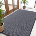 OLANLY Front Door Mat Indoor Outdoor Entrance, Waterproof Heavy Duty Doormat, Fade Resistant, Low Profile, Easy Clean Patio Porch Welcome Floor Mats for Entry, 59x30, Grey