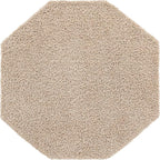 Unique Loom Solid Shag Collection Area Rug (6' 1" Octagon, Taupe)
