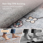 Bedsure 3x5 Area Rugs for Living Room, Machine Washable Rugs, Non-Slip Backing, Non-Shedding, Vintage Low Pile Easy Care Throw Carpet for Bedroom Dining Room, Taupe