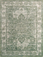 Unique Loom Isabella Collection Area Rug - Adjani (9'x 12' 2" Rectangle, Green/ Ivory)