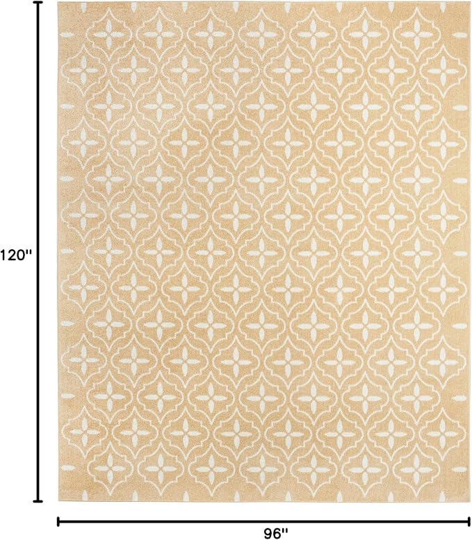 Nourison Home Nourison Essentials Beige Ivory 8' x 10' Area Rug - Easy Clean, Non Shedding, Bed Room, Living Room, Dining Room, Kitchen (8' x 10')