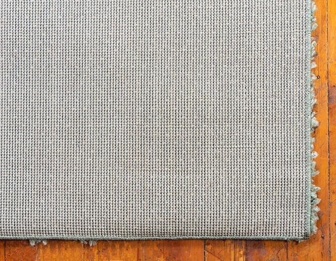 Unique Loom Davos Shag Collection Area Rug - Solid (10' x 14' 1" Rectangle, Sage)