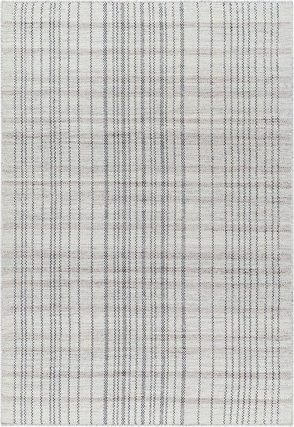 Mark&Day Wool Rugs, 6x9 Ishaq Cottage Slate Area Rug, Grey Silver Carpet for Living Room, Bedroom or Kitchen (6' x 9')