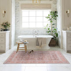 Fame Living Washable Area Rug. Modern Farmhouse. Vintage. Turkish. Bohemian. Distressed. Oriental. Traditional. Rugs for Living Room. Dining. Bedroom. Office. Entryway. Foyer. (860TT, 7'5" x 9'8")