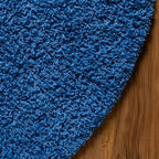 Unique Loom Solid Shag Collection Area Rug (4' 1" Round, Periwinkle Blue)