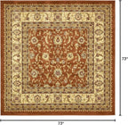Unique Loom Voyage Collection Traditional Oriental Classic Intricate Design Area Rug (6' 0 x 6' 0 Square, Terracotta/Ivory)
