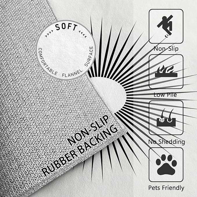 Mid Century Rugs for Living Room - 2x3 ft, Minimalist Sun Rug, Black and White Area Rug, Modern Abstract Washable Door Mat for Entryway, Kitchen, Optical Illusion Home Decor & Gifts