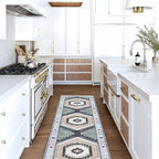Fame Living Washable Area Rug. Modern Farmhouse. Vintage. Turkish. Bohemian. Distressed. Oriental. Traditional. Rugs for Living Room. Dining. Bedroom. Office. Entryway. (856BlckGry, 2'5" x 4'9")