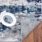 LUXE WEAVERS Euston Collection D.Blue-L.Blue 6x9 Modern Abstract Area Rug