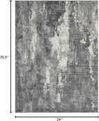 LUXE WEAVERS Euston Collection 7681 Dark Grey 2x3 Modern Abstract Area Rug