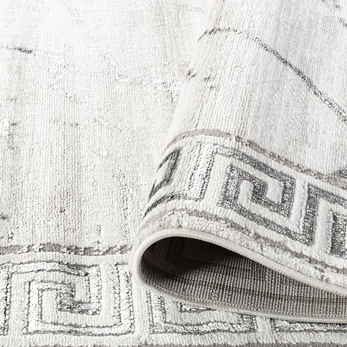 GLORY RUGS Area Rugs Marble 8x10 Cream Gray Carpet Modern Abstract Rug Living Room Dining Bedroom Rug