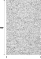 SAFAVIEH Area Rug 6x9 - Natura Collection - Light Grey & Ivory, Handmade Wool Blend, Textured Design, Ideal for Living Room, Bedroom, Dining Space (NAT620G)