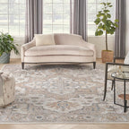 Nourison Home Astra Machine Washable Silver Grey 7'10" x 10' Area Rug - Easy Clean, Non Shedding, Bed Room, Living Room, Dining Room, Kitchen (8' x 10')