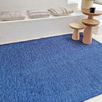 Alfa Rich 7x10 Dark Blue Washable Area Rugs for Living Room Bedroom Kitchen Cotton Decor Solid Rug