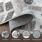 Modern Abstract Entry Rug Kitchen Bedroom Bathroom Door Mat Indoor Entrance 2X3 Front Porch Rugs Washable, Non-Slip Grey Thin Print Small Throw Carpet for Nursery Kids