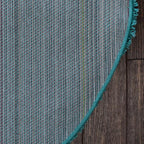 Unique Loom Solid Shag Collection Area Rug (7' 1" Round, Deep Aqua Blue)