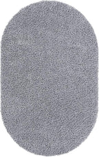 Unique Loom Davos Shag Collection Area Rug - Solid (7' 10" x 10' Oval, Sterling)