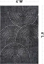 Rugshop Circles Arch Shag Area Rug Anthracite Dark Gray 4' x 6' Ideal for Small Living Rooms, Offices, or Beside The Bed
