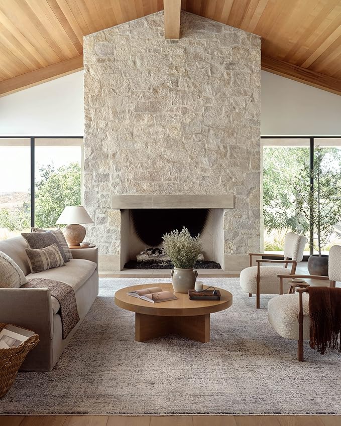 Loloi Amber Lewis Alie Collection ALE-01 Stone/Mist 2'-7'' x 12'-0'', .13'' Pile Height, Runner Rug
