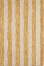 Dash & Albert Silas Stripe Gold Hand Micro Hooked Wool Rug, Runner-2.5 X 8 Feet, Yellow/Orange Stripe Pattern - Premium Luxury Hotel Quality Soft Breathable Hypoallergenic Machine Washable Easy