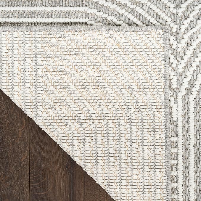 Nourison Home Textured Home Grey Ivory 3'11" x 5'11" Area Rug - Easy Clean, Non Shedding, Bed Room, Living Room, Dining Room, Kitchen (4' x 6')