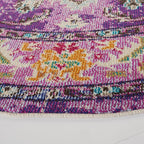 SAFAVIEH Monaco Collection Area Rug - 3' Round, Violet & Light Blue, Boho Chic Medallion Distressed Design, Non-Shedding & Easy Care, Ideal for High Traffic Areas in Living Room, Bedroom (MNC243L)