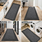 BEQHAUSE Indoor Door Mat 24" x 60", Dirt Trapper Door Mats Non-Slip Entryway Rugs Washable, Resist Dirt Absorbent Welcome Mat, Low Profile Floor Mats for Front Back Door and Entryway, Charcoal
