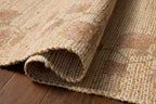 Loloi Chris Loves Julia Rue Collection RUE-05 Natural/Multi 5'-0" x 7'-6" Area Rug Jute Neutral Floral Living Room Bedroom Rug