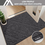 COSY HOMEER Door Mat 24”x36”,Absorbent Dirt Trapper Entryway Rugs,Non-Slip Welcome Mat,Washable Entry Rugs,Low Pile Doormat for Front Back Door,Wet Shoes & Paws,Dark Grey