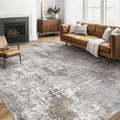 5x8 Area Rug Living Room: Washable Large Abstract Soft Stain Resistant Indoor Floor Rugs Non-Slip Accent Carpet for Bedroom Nursery Playroom Office Dining Room Dorm Home House- Gray Rust
