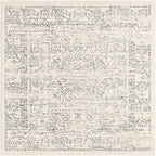 Unique Loom Isabella Collection Area Rug - Adjani (4' 1" Square, White/ Blue)
