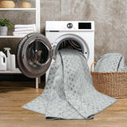 GLN Rugs Contemporary Collection - Machine Washable Area Rug, Contemporary Washable, Non Slip, Low Pile Chenille Rug, Living Room, Bedroom, Kitchen Rug (3' x 5' Gray 0166)