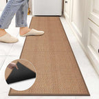 Rubber Runner Rug for Hallways Non Slip, Low Pile Long Laundry Room Mat Hall Jute Rug Runner Carpet Non Skid