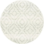 SAFAVIEH Adirondack Collection 6' Round Ivory/Green ADR131X Modern Diamond Distressed Non-Shedding Living Room Dining Bedroom Foyer Area Rug