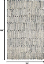 Dash and Albert Malone Everglade Hand Tufted Wool Rug, 9 X 12 Feet, Blue Graphic Pattern - Premium Luxury Hotel Quality Soft Breathable Hypoallergenic Machine Washable Easy Care All Season