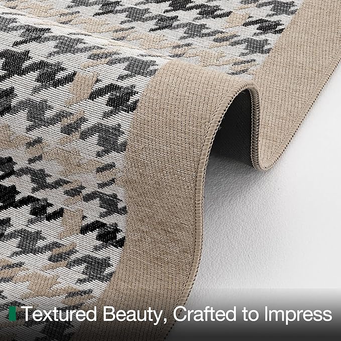 LUMI Inside Door Mat for Entry 24''x36'', Absorbent, Dirt Trapper, Low Profile Thin, Non Slip Mats with Rubber Backing, Ideal for Indoor, High Traffic, Garage, Entrance, Birdy Beige