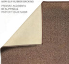 Custom Made Runner Rug Low Pile with Rubber Backing for Kitchen Foyer Hallway Entry Choose Your Length Size 31 Inch Wide Solid and Plain Brown Color (3 feet x 31 Inch)