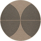 Lahome Modern Rainbow Round Rug 4ft, Washable Outdoor Rugs for Entryway Patio Farmhouse Indoor Outdoor Carpet, Contemporary Non Slip Small Round Kitchen Mats for Floor Entry