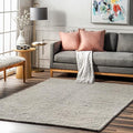 Nuloom Penelope Light Grey/Ivory, 6' x 9', Hand-Braided, Wool & Cotton, Textured and Dense, High Traffic, Stain Resistant, Easy Clean, Durable Area Rug for Bedroom, Living Room, Dining, Entryway