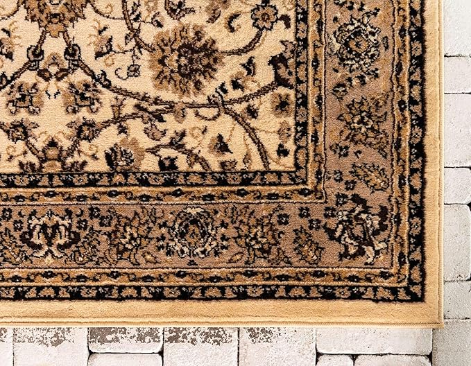 Unique Loom Sialk Hill Collection Area Rug - Washington (5' 3" x 8' Rectangle Ivory/Black)